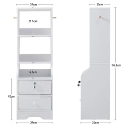 【Lifeideas】White Corner Bookshelf 3/4/5 Layers Wooden Ultra-thin Storage Rack with Lockable Drawer for Living Room Bedroom Hom