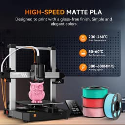 JAYO High Speed PLA Matte 3D Printer Filament 1.75mm PLA Classic Filament 5Rolls/set High Toughness Matte 3D Filament 1.1KG/Roll