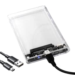 2.5 Inch HDD SSD Enclosure Transparent Portable Solid State Drive Box USB3.1 Type C External Hard Disk Drive Box for MacBook PC