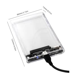 2.5 Inch HDD SSD Enclosure Transparent Portable Solid State Drive Box USB3.1 Type C External Hard Disk Drive Box for MacBook PC
