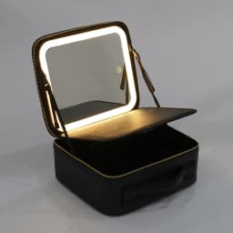 Travel Makeup Bag with LED Mirror, Organiser Case with Adjustable Compartment, 3 Color Scenarios Adjustable Makeup Train Case