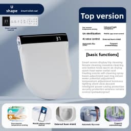 Auto Flip Smart Toilet Seat Cover with Constant Temperature Heating Multi Function Universal Bidet