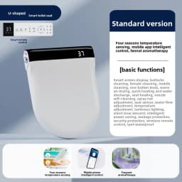 Auto Flip Smart Toilet Seat Cover with Constant Temperature Heating Multi Function Universal Bidet