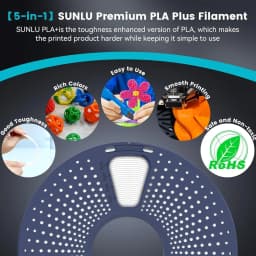 SUNLU Pla Plus 3D Filament 1.75mm Good Toughness Multicolor Neatly Wound PLA+ Filaments for FDM 3D Printing Materials 5KG