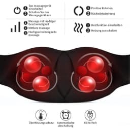 Electric Neck Shoulder Massager Shiatsu Back Massage Heat Kneading Body 8 massage heads for Car Home UK Plug