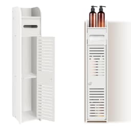 BRIEFNESS White Bathroom Cabinet Tall Slimline Shelf Bathroom Cabinet Bathroom Organiser Bedroom Cabinet Living Room Organiser