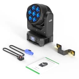 LeLeght 7X50W Moving Head LED DMX512 RGBW Light Effects 5 Control Mode With Strobe Lighting Effect for Party Disco Ballroom