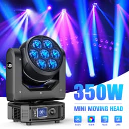 LeLeght 7X50W Moving Head LED DMX512 RGBW Light Effects 5 Control Mode With Strobe Lighting Effect for Party Disco Ballroom