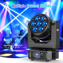 LeLeght 7X50W Moving Head LED DMX512 RGBW Light Effects 5 Control Mode With Strobe Lighting Effect for Party Disco Ballroom