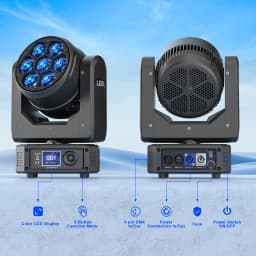 LeLeght 7X50W Moving Head LED DMX512 RGBW Light Effects 5 Control Mode With Strobe Lighting Effect for Party Disco Ballroom
