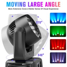 Datewink 2Pcs 19X15W LED Moving Head Lights 4IN1 RGBW Beam Wash Zoom Stage Lighting Effect DMX512 For DJ Disco Wedding Party Bar