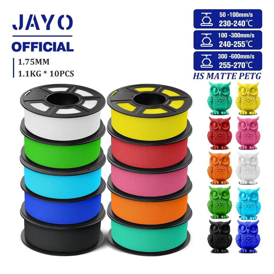 JAYO PETG 3D Filament 1.75mm High Speed Matte PETG 3D Printer Filament High Flow Speedy PETG Filament Fit Most FDM Printers