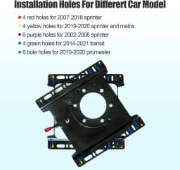 HWHONGRV Swivel Seat Base Compatible with Ford Transit 150 250 350 2014 2015 2016 2017 2018 2019 2020 2021-360° (Left or right)
