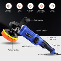 DayPlus 1400W Electric Car Polisher Car Beauty Waxing Machine Adjustable Speed Sanding Tool Automotive Polishing Scratch Repair