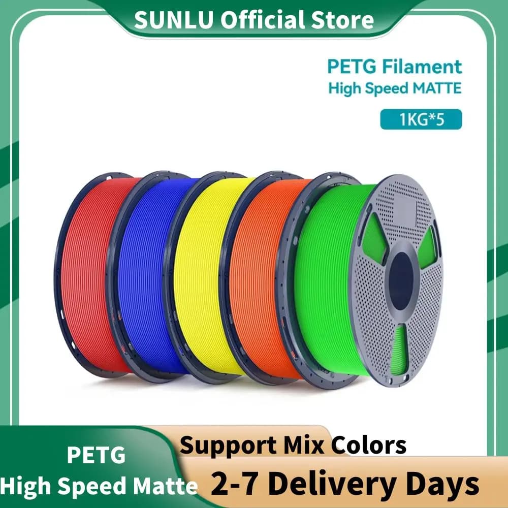 SUNLU 5KG High Speed Matte PETG Filament 1.75mm 1kg Spool (2.2lbs) High Speed Printing Filament Fit Most FDM Printer