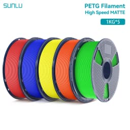 SUNLU 5KG High Speed Matte PETG Filament 1.75mm 1kg Spool (2.2lbs) High Speed Printing Filament Fit Most FDM Printer
