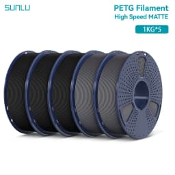 SUNLU 5KG High Speed Matte PETG Filament 1.75mm 1kg Spool (2.2lbs) High Speed Printing Filament Fit Most FDM Printer