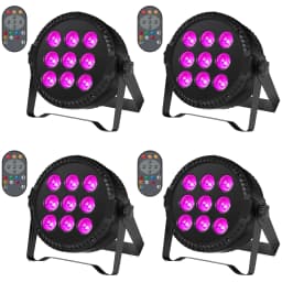Datewink 4Pcs 54W 9LEDs Par Lights RGBW Stage Lighting Effect DMX With Remote Control For DJ Disco Wedding Bar KTV Party Karaoke
