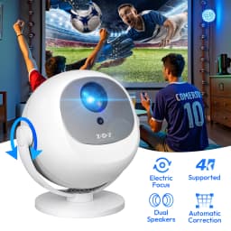 ​XGODY 400 ANSI 4K Portable Android Projector Native 720P/1080P WiFi6 Bluetooth 50% Zoom Electric Focus for Home Theater