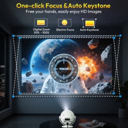 ​XGODY 400 ANSI 4K Portable Android Projector Native 720P/1080P WiFi6 Bluetooth 50% Zoom Electric Focus for Home Theater
