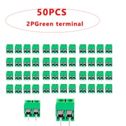 50PCS PCB Terminal Block Connector Pitch 5.0mm KF301 Straight Pin 2P 3P Screw PCB Terminal Blocks Connector Assortment Kit