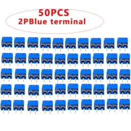 50PCS PCB Terminal Block Connector Pitch 5.0mm KF301 Straight Pin 2P 3P Screw PCB Terminal Blocks Connector Assortment Kit