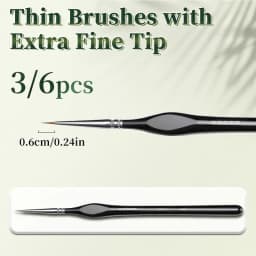 Fine Tip Paint Brush Set for Acrylic, Models, Mini Miniature Detail , Nylon Hair Thin Extra Fine Paintbrushes