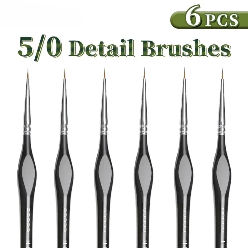 Fine Tip Paint Brush Set for Acrylic, Models, Mini Miniature Detail , Nylon Hair Thin Extra Fine Paintbrushes