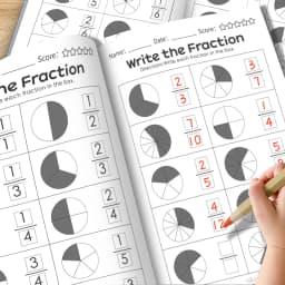 32 Pages/Set Math Fraction Workbook for Kids Learning Basic Fractions Educational Mathematics Exercise Book Teaching Aids