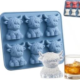 Highland Cow Ice Cube Mold Highland Cow Silicone Tray Cute 3D Ice for WhiskeyCocktails Beer & Drinks Reusable Silicone Molds