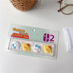 4pcs Cartoon Thumb Stick Grip Cap For Nintendo Switch 2 JoyCon Controller Analog Joystick Protector Case Soft Silicone Cover