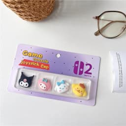 4pcs Cartoon Thumb Stick Grip Cap For Nintendo Switch 2 JoyCon Controller Analog Joystick Protector Case Soft Silicone Cover