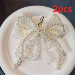 DIY Lace Pearl Bow Fashion set Shoe Charms for Clogs Accessories Slide Sandals Shoe Decoration Bukcle Pin for Sneaker Decorative