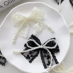 DIY Lace Pearl Bow Fashion set Shoe Charms for Clogs Accessories Slide Sandals Shoe Decoration Bukcle Pin for Sneaker Decorative