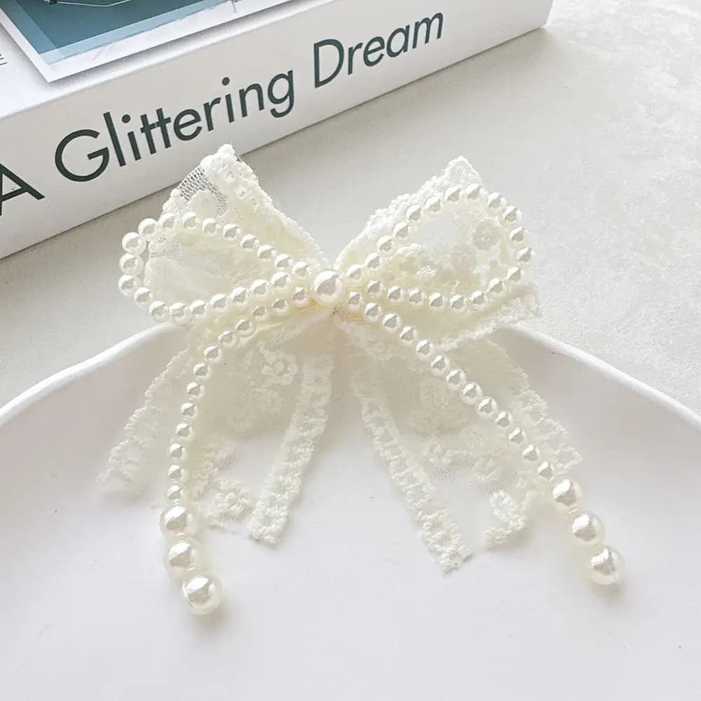 DIY Lace Pearl Bow Fashion set Shoe Charms for Clogs Accessories Slide Sandals Shoe Decoration Bukcle Pin for Sneaker Decorative
