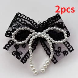 DIY Lace Pearl Bow Fashion set Shoe Charms for Clogs Accessories Slide Sandals Shoe Decoration Bukcle Pin for Sneaker Decorative