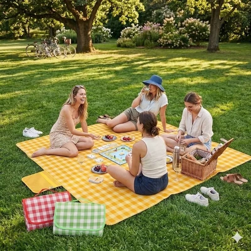 Thick Waterproof Picnic Mat Moisture Proof Ground Blanket for Outdoor Camping Hiking Beach Grass Activities