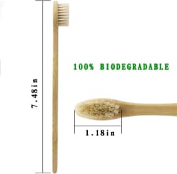 10/5Pcs 100% Biodegradable Bamboo Toothbrush,Eco-Friendly Natural Boar Bristles,No Plastic Environmentally FriendlySustainable