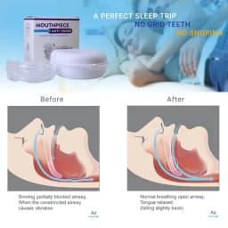 1/2/3/4/5Pcs,Anti-Snoring Teeth Bruxism Mouthguard Improves Sleep Teeth Bruxism Sleep and Apnea Snoring Device Stops Snoring