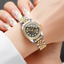 Fashion Rhinestone Women Watches Luxury Stainless Steel Band Ladies Quartz Wristwatch Reloj Mujer(Without Box)