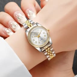 Fashion Rhinestone Women Watches Luxury Stainless Steel Band Ladies Quartz Wristwatch Reloj Mujer(Without Box)