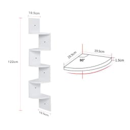 【Breeins】Wooden Zigzag Floating Corner Shelves Multi Tier Storage Organizer Shelf For Home Office