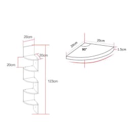 【Breeins】Wooden Zigzag Floating Corner Shelves Multi Tier Storage Organizer Shelf For Home Office