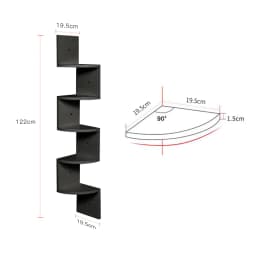 【Breeins】Wooden Zigzag Floating Corner Shelves Multi Tier Storage Organizer Shelf For Home Office