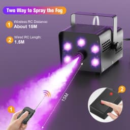 LeLeght 500W Smoke Machine RGB Colorful 5 LEDs Fog Ejector Stage Effect Fogger Spray Equipment for Wedding Halloween DJ Show