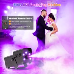 LeLeght 500W Smoke Machine RGB Colorful 5 LEDs Fog Ejector Stage Effect Fogger Spray Equipment for Wedding Halloween DJ Show
