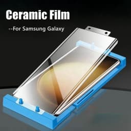 Curved Screen Protector For Samsung Galaxy S23 Ultra, S22 Ultra, S21 Ultra, for S24 Ultra Ceramic Film With Install Kit