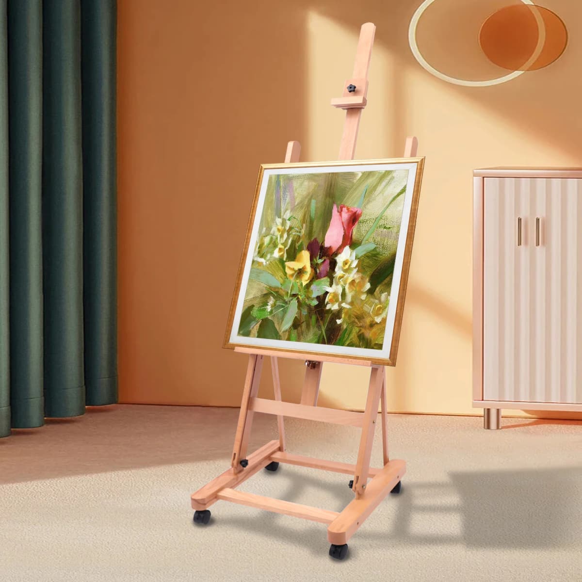 Newly Designed H-frame Easel Adjustable Movable Tilting Easel Painting Easel Large Studio H-Frame Easel for Painting