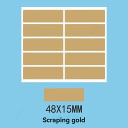 100pcs/ Pack (10 sheets) Rectangle Scratch Off Stickers Labels, 1.9 x 0.6 inch