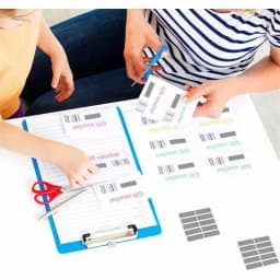 100pcs/ Pack (10 sheets) Rectangle Scratch Off Stickers Labels, 1.9 x 0.6 inch